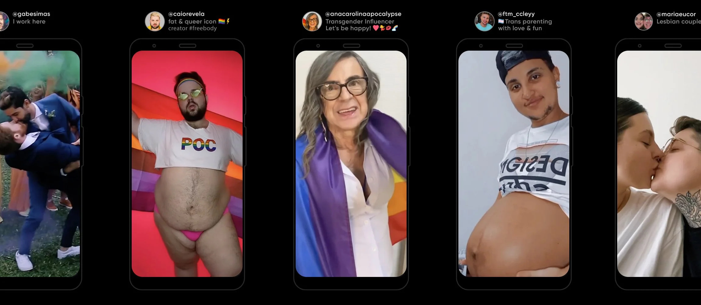 TikTok users and creators featured in the #FreeToBe manifesto