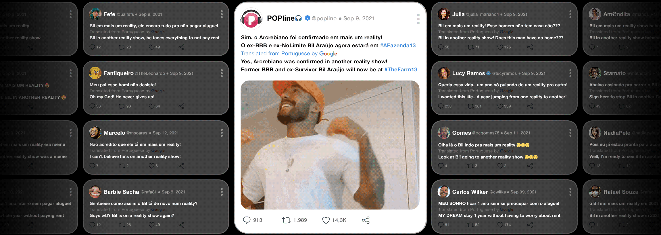 Social media reactions to Bil’s reality TV appearances
